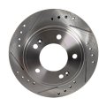 Rear Brake Disc For Hyundai Elantra 2011 2020 Solid Cross Drilled And Slotted Rotor Driver Or Passenger Side Single Piece 5