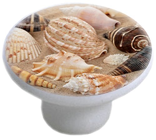 Carolina Hardware And Decor 1086 Seashells On Sand Ceramic Cabinet Drawer Knob