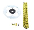 03-04 Polaris 500 Predator 520-94 Yellow Non O Ring Chain Sprocket Silver 14 37 