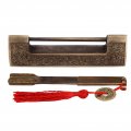 Chinese Antique Lock R Spacing 9cm 3 5in Pattern Brush Horizontal Padlock For Gift Boxes Cabinets Family