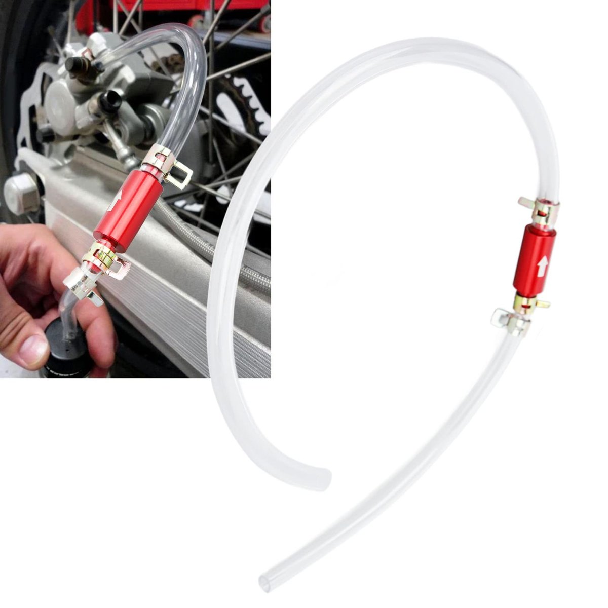 1pair Brake Bleeder Hose 6mm Long Lasting One Way Check Valve Tube Bleeding Tool Kit Universal For Motorcycle Car