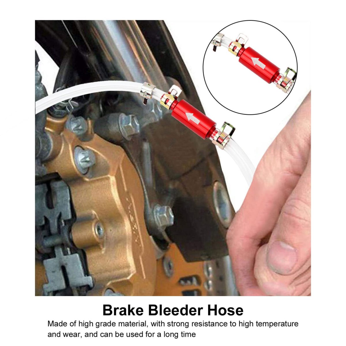 1pair Brake Bleeder Hose 6mm Long Lasting One Way Check Valve Tube Bleeding Tool Kit Universal For Motorcycle Car