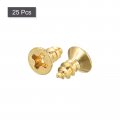 Uxcell Brass Wood Screws M3 5x8mm Phillips Flat Head Self Tapping Connector For Door Cabinet Wooden Furniture 25pcs