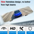 Frameless Rear View Mirror Interior Panoramic Wide Angle For Car Suv Truck Eliminate Blind Spots Flat 11 8in White Model