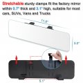 Frameless Rear View Mirror Interior Panoramic Wide Angle For Car Suv Truck Eliminate Blind Spots Flat 11 8in White Model