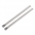 Diamond Burrs Bits Grinding Drill Carving Rotary Tool For Glass Stone Ceramic 150 Grit 1 8 Shank 3mm Sphere 2 Pcs 