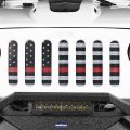 Hooke Road Wrangler Flag Grill Insert Jk Mesh Grille Deflector Guard For Jeep 2007-2018 Thin Red