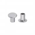 Uxcell 200 Pcs 3mm X 4mm Aluminum Flat Head Semi-tubular Rivets Silver Tone 