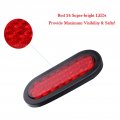 Npauto 4pcs 6 Oval Trailer Tail Lights 24 Red Led Stop Turn Brake Waterproof Flush Mount For Rv Truck