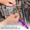 Uxcell Titanium Alloy M10x1 25 Motorcycle Brake Master Cylinder Screw M10 Thread Single Nipples Fittings Adapter Purple