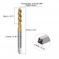 Uxcell Spiral Flute Thread Taps 3 16-28 Unf 2b Screw Threading Tap Titanium Coated 6542 High Speed Steel Machine Tapping Tools
