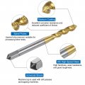 Uxcell Spiral Flute Thread Taps 3 16-28 Unf 2b Screw Threading Tap Titanium Coated 6542 High Speed Steel Machine Tapping Tools