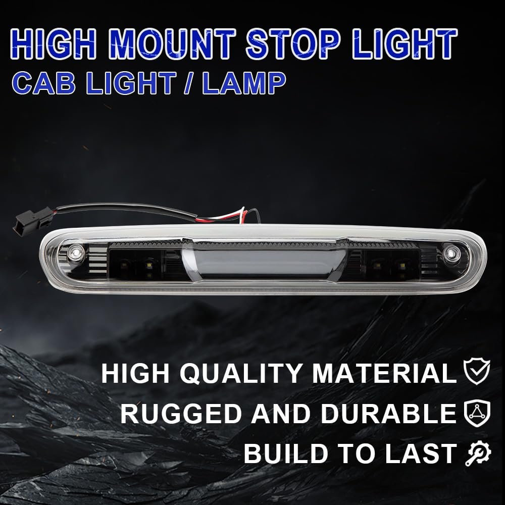 Led 3rd Brake Light For Chevy Silverado 2007 2014 Gmc Sierra Hummer H3t 2009 2010 High Mount Stop Parking Lamp Clear Lens Black