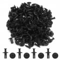 Uxcell 100 Pcs 8mm Hole Plastic Rivets Fastener Fender Bumper Push Pin Clips Black
