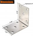 Hwmate Stainless Steel Right Angle Braces Corner Bracket For Furniture 10 Holes Hardware Accessory Pack Of 12