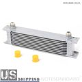 Universal Aluminum Engine Transmission Oil Cooler For British Model Silver 10 Row 