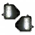 Kuafu Led Fog Light Bezel Compatible With 2019-2023 Gmc Sierra 1500 Denali Waterproof Lamp Assembly Black Clear Lens Pair 2pcs