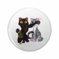 1080 Graphics Sleeping Hunk Black Cat Key Chain Double Sided Stainless Steel Keychain 