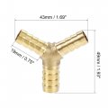 Uxcell Reducing Barb Hose Fitting Y Shape Pipe Connector Brass 1 2 X 3 8