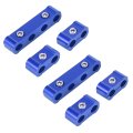 2 Set 8mm Car Engine Spark Plug Wire Separator Looms Divider Organizer Clamp Aluminum Alloy Blue 