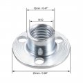 Uxcell M10x25x1 8mm Brad Hole Tee Nut Carbon Steel T-nuts Furniture Hardware Flange Insert Female Thread 10pcs