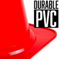 15 High Hat Cones In Fluorescent Orange With Reflective Sleeve For Indoor Outdoor Traffic Work Area Safety Marker Agility Sport
