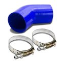 4 Inches To 45 Degree Elbow 4-ply Turbo Intake Intercooler Piping Silicone Coupler Hose T-clamp Blue 