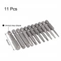 Uxcell 16-5 16 Inch Hex Head Screwdriver Bit Set 1 4 Shank S2 Steel Magnetic 2 Long Drill Bits 11 Piece