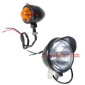 Black Motorcycle Passing Driving Projector Spot Fog Lamp With Turn Signal Lights Replacement For 2002-2009 Vtx