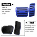 X Autohaux 2 Pcs Brake Foot Pedals Pad Cover Non-slip No Drill Metal Accelerator Pedal Covers For Volkswagen Golf Vii Blue