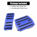 X Autohaux 2 Pcs Brake Foot Pedals Pad Cover Non-slip No Drill Metal Accelerator Pedal Covers For Volkswagen Golf Vii Blue