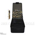 29pc Stubby Industrial Black Gold Drill Bit Set 135 Degree Split Point 