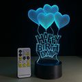 Atda Happy Birthday Diy Love Heart 3d 7 Color Change Usb Touch Button 15 Keys Remote Led Night Light As A Gift For Your Friends 