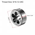 Uxcell Round Die Stock Handle Wrench Set 9 16-12 Unc Threading And 38mm 1-1 2 Holder Fits 26mm-38mm Od M12-m16 Adjustable For