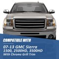 Truck Grille Hood Molding Trim Compatible With Gmc Sierra 1500 2500hd 3500hd 07-13 Polished Chrome