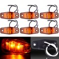 Ocpty Side Marker Light 6pcs 2a Amber Red Round Trailer Lamp Stop Turn Tail W Rubber Mounting Grommet And Pigtails Fit For