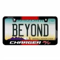 Dodge Charger R T Racing Stripe Black Metal License Plate Frame 12 In X 6 Powder Coated Cast Zinc With Screw Covers