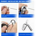 Dickno Microfiber Leather Car Keychain 360 Degree Rotatable Auto Key Fob Holder With Anti-lost D-ring For Men And Women Blue