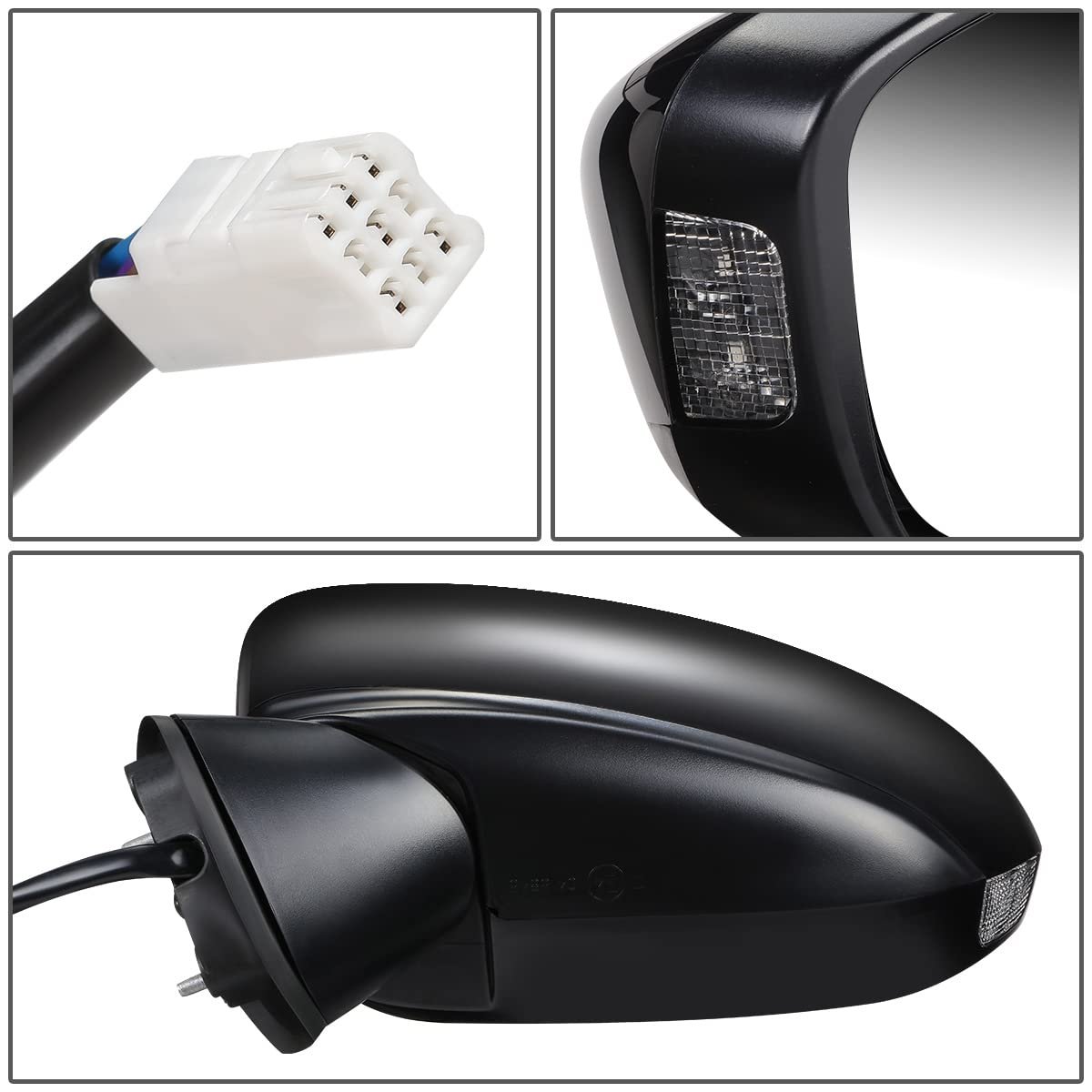 Driver Left Side Mirror For Mazda 6 2014 2016 Power Adjust Heated Glass Turn Signal Manual Folding Black Paint To Match