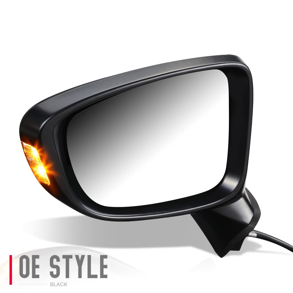 Driver Left Side Mirror For Mazda 6 2014 2016 Power Adjust Heated Glass Turn Signal Manual Folding Black Paint To Match