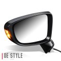 Driver Left Side Mirror For Mazda 6 2014 2016 Power Adjust Heated Glass Turn Signal Manual Folding Black Paint To Match