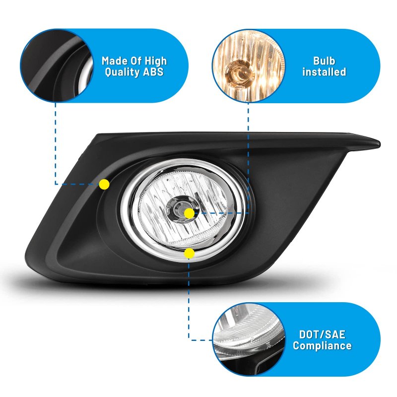 Fog Lights For 2014 2015 2016 Mazda 3 Driver And Passenger Side Replacement Lamp Assembly With H11 Bulbs Waterproof