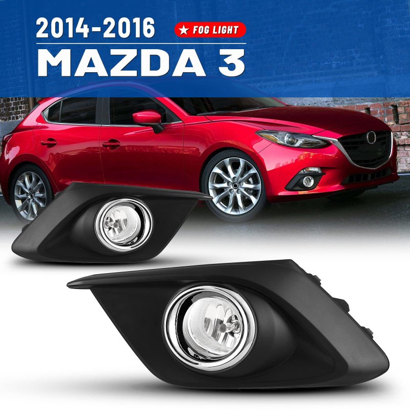 Fog Lights For 2014 2015 2016 Mazda 3 Driver And Passenger Side Replacement Lamp Assembly With H11 Bulbs Waterproof