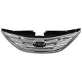 Front Grille Assembly For Hyundai Sonata 2011 2012 2013 Abs Plastic Chrome Shell With Paintable Insert Type 1 Hy1200154 