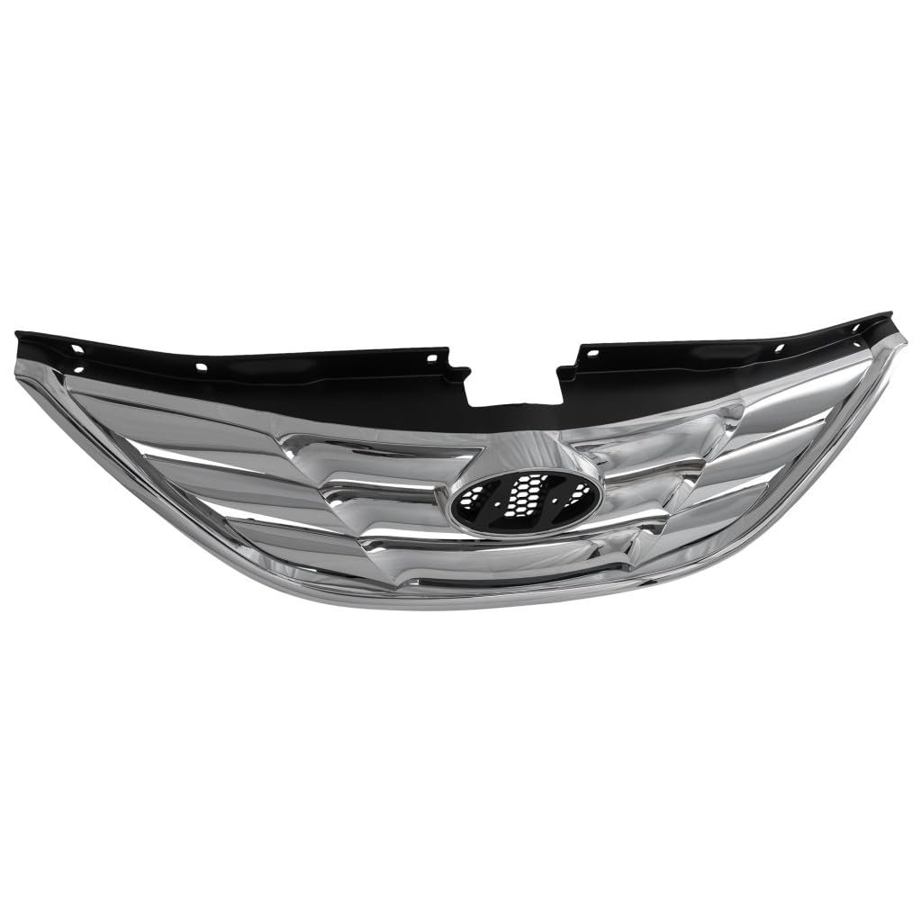 Front Grille Assembly For Hyundai Sonata 2011 2012 2013 Abs Plastic Chrome Shell With Paintable Insert Type 1 Hy1200154