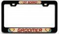 Groomer On Board 3d Metal License Plate Frame Universal Fit For Auto Suv And Truck Tag Holder 12 In X 6 Heavy Duty Steel