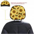 Pointodoor Tribal Southwestern Aztec Sunflower Print 4 Pieces Car Seat Headrest Covers For Women Boho Accesories Universal Auto