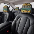 Pointodoor Tribal Southwestern Aztec Sunflower Print 4 Pieces Car Seat Headrest Covers For Women Boho Accesories Universal Auto