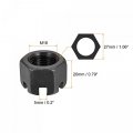 Uxcell M18x1 5mm Hexagon Slotted Nut Grade 4 8 Carbon Steel Hex Castle Nuts Black 5pcs