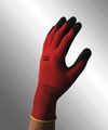 North Northflex-red Nf11 Black Red Medium Nylon Full Fingered Work General Purpose Gloves Pvc Foam Palm Fingers Coating Rough 